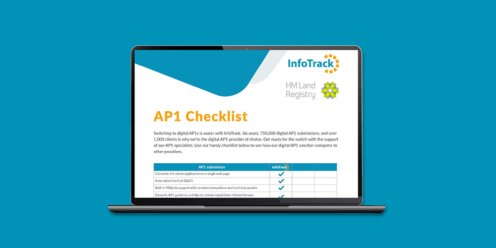 Digital AP1 checklist in laptop mock up on blue background