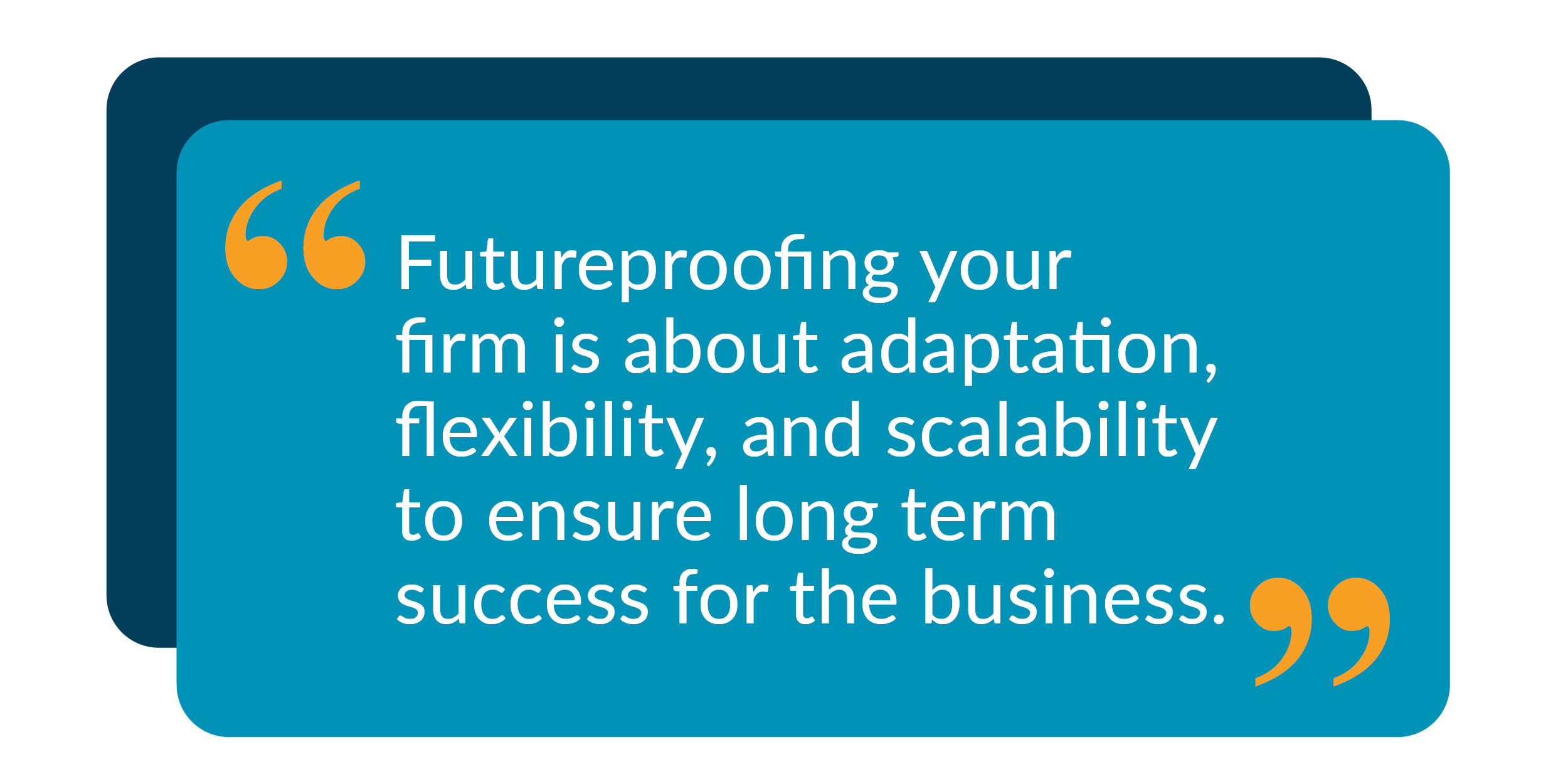 quote about futureproofing for law firms on blue background