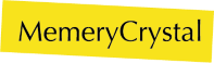 memery crystal company lettermark logo black text on a yellow background