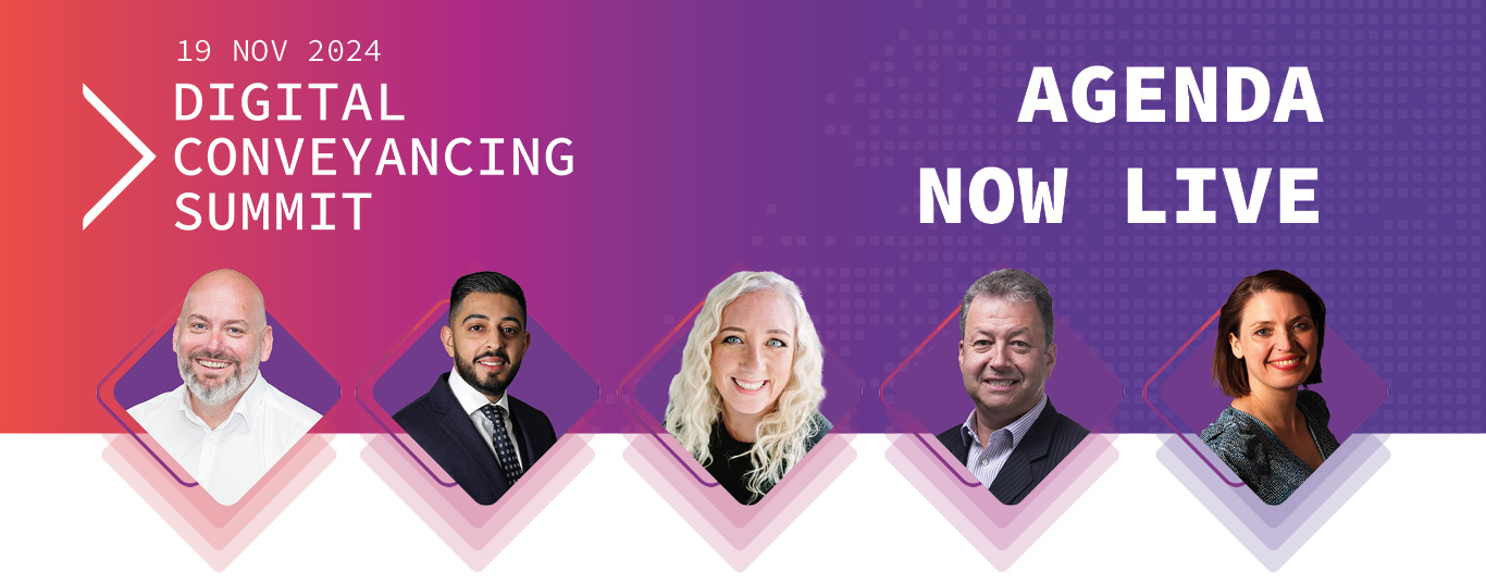 digital conveyancing summit 2024 agenda announcement with headshots of speakers